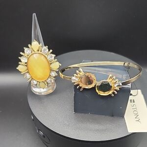 Elegant Gold and Yellow Jewelry Set